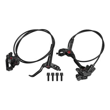 Imagem de Meroca M4 Bicicleta Hidráulica Freio de Discos 4 Paliper Pistão MT420 de frenagem dupla de alto desempenho para montanha Liga de alumínio preto 800mm 1400mm