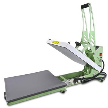 Imagem de CoolSub Prensa Térmica Deslizante 15X15, Máquina De Transferência Térmica Digital Industrial, Sublimação Para Camisetas, Verde E Branco