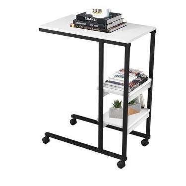 Imagem de Mesa Lateral Fit Branca e Preta - Art Panta