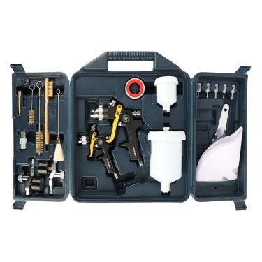 Imagem de FORNAX Pistola De Pintura Hvlp Gravity, Kit Com 2 Peças, Bico 1,4 Mm, 0,8 600 Ml, Alimentação Automática, Regulador Pressão Ar, Medidor Para Móveis, Carros, Cercas E Modelagem