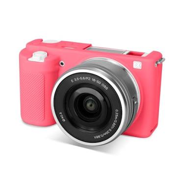 Imagem de Rieibi Capa Zve10, Protetora De Silicone Macio Para Câmera Sony Zv-E10, Borracha Leve Alpha - Rosa Vermelho