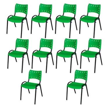 Imagem de Kit 10 Cadeiras Iso Fixa Empilhável Escola Igreja Salão - ravilar, ver