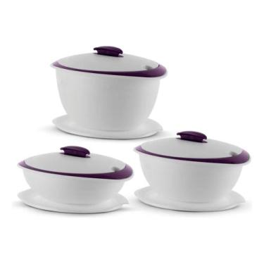 Imagem de Tupperware Travessa Thermo Kit 3 Peças Beringela