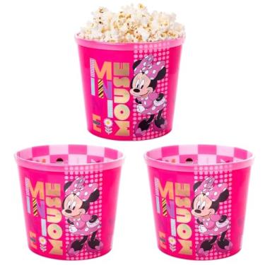 Imagem de Kit 3 Baldes de Pipoca Minnie Rosa Pote 2L Original