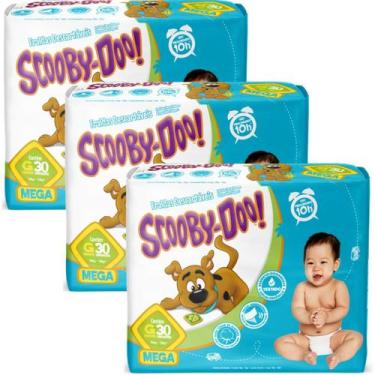 Imagem de Kit 3 PCT Fralda Descartável Scooby Doo Mega, grande
