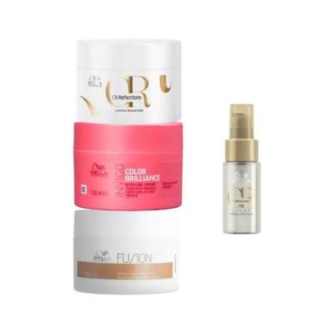Imagem de Wella Cronograma Fusion 150ml + Brilliance 150ml + Oil 150ml + Oleo Li
