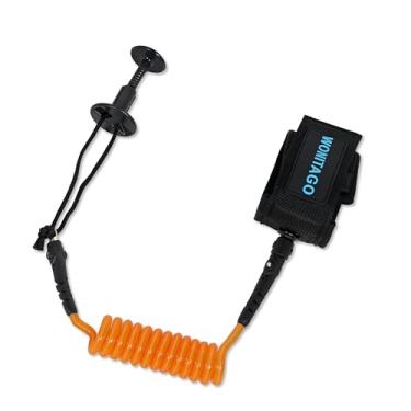 Imagem de LINGVUM Coleira de bodyboard de 1,2 m – Bobinas grossas de 7 mm de espessura para bodyboard com plugue para bodyboard (laranja)