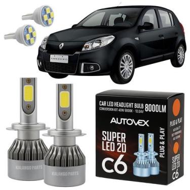 Imagem de Luz Farol Baixo H7 LED Sandero 2015 Em Diante Iluminação T10 - Autovex