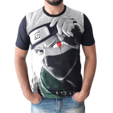 Imagem de Camiseta Masculina  Kakashi Naruto Shippuden Camisa Animes - Hella Sto