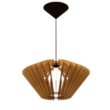 Imagem de Luminária Teto Tipo Pendente Ornamental Mdf - Completa Mdf Cru