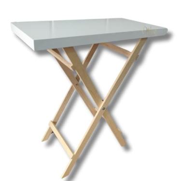 Imagem de Mesa Para Festa Cavalete Pintada em mdf e Pinus Decoração pegue e Monte (BRANCO)