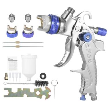 Imagem de CIADAZ Pistola de pulverização de ar para alimentação por gravidade, hvlp, pistola de pintura, com copo de 600ml, 1.4mm, 1.7mm, 2.0mm, bico para pintura de móveis de carro, parede