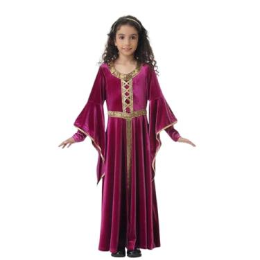 Imagem de AGCOAH Girls Medieval Princess Costume Renaissance Dress Girls Fairy Custom Aurora Costume 2PCS (Gold Rim Pink-XL-10-12Y)