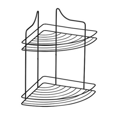 Imagem de Passerini, Porta Shampoo de Canto Duplo Suporte Preto Organização Banheiro