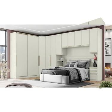 Imagem de Quarto Modulado Casal de Canto com Cabeceira Queen 6 Peças 11 portas S