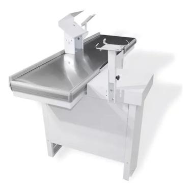 Imagem de Checkout Caixa De Supermercado 1,80 Kit Para Automação Em L Cor Branco Perfil Cinza