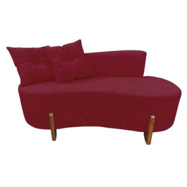 Imagem de Namoradeira Sofá Feijão Luna Orgânica Suede Vermelho - Mansão Decor