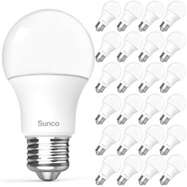 Imagem de Sunco Lighting Pacote Com 24 Lâmpadas Led A19, [Focos Para Casa], Lâmpada Base E26 Quarto E Banheiro, 850 Lm, 8 W (Equivalente A 60 W), Branco Frio 4000 K, Não Regulável, Vida Útil De 25.000 Horas U