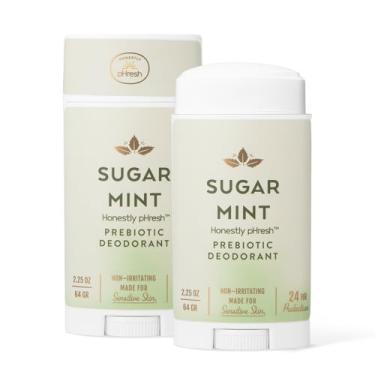 Imagem de Honestly pHresh Desodorante Prebiótico Natural, Sem Bicarbonato De Sódio E Alumínio, Seguro Para Pele Sensível, Proteção Contra Odores 24 Horas, 2,25 Oz, Hortelã-Açúcar