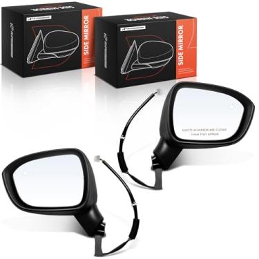 Imagem de A-Premium Par (2) espelhos retrovisores elétricos do lado do motorista e do passageiro - compatível com Nissan Rogue 2021-2022 - Espelho retrovisor externo preto dobrável manual não aquecido com