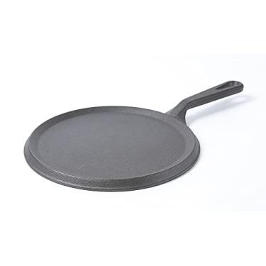 Imagem de HAWOK Chapa redonda de ferro fundido, frigideira comal pré-temperada, forma de crepe de 24 cm