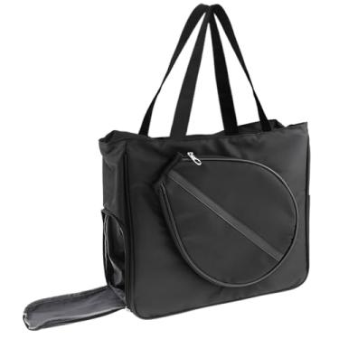 Imagem de Vaveren Bolsa de tênis com compartimento para sapatos, bolsa de transporte para raquete de badminton para mulheres e homens, leve, à prova d'água, para, Preto