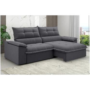 Imagem de Sofá 4 Lugares Retrátil Reclinável Slim Venetto Besthouse, Titânio, 4 