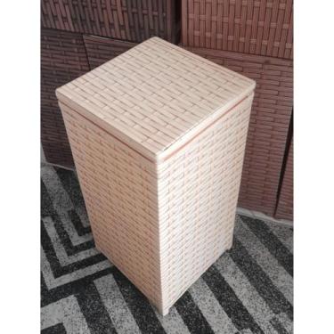 Imagem de Roupeiro/Cesto de Roupa em Fibra Sintética 59 Litros 30x30x60/ Cesto Organizador lavanderia(VIME)