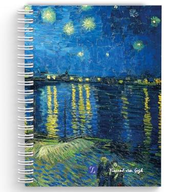 Imagem de Caderno Pautado Capa Dura - 160 páginas - Noite Estrelada no Ródano