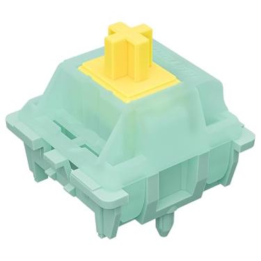 Imagem de Zhouwang Gateron Goldenrod Yellow Pro Switches, 5 pinos 55gf RGB LED pré-lubrificados de fábrica, interruptores lineares para teclado mecânico de jogos (90 peças)