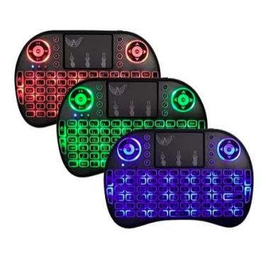 Imagem de Mini Teclado e Touch Pad Portátil Controle Sem Fio Wireless Iluminado