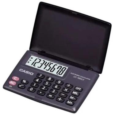 Imagem de Calculadora de Bolso Casio LC-160LV-BK com Tampa e 8 Dígitos