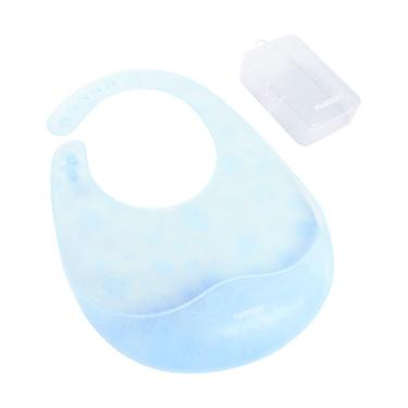 Imagem de Babador de Silicone Translúcido Com Case Azul - Pimpolho