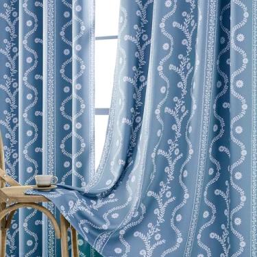 Imagem de LIMON HOME Cortinas curtas blecaute verde sálvia boho 113 cm de comprimento para janelas de quarto, cortinas centrais de casa de campo de fazenda para janela de cozinha sobre a pia