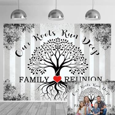 Imagem de Pano de fundo para decoração de reunião de família, folhas de árvore genealógica, nossas raízes são profundas, nosso amor, correm profundamente, fundo fotográfico, bem-vindos, membros da família