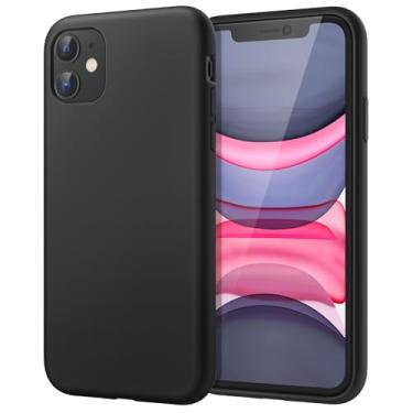 Imagem de JETech Capa de Silicone para iPhone 11 (2019) 6,1 Polegadas, Case Protetora para Corpo Inteiro com Toque Suave e Sedoso, Capinha à Prova de Choque com Forro de Microfibra (Preto)