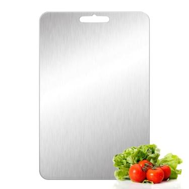 Imagem de garvonti Tábua de corte de titânio - Tábuas de corte de titânio dupla face para cozinha, tábua de cortar carne Eay to Clean, frutas e vegetais (39 cm x 28 cm)