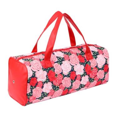 Imagem de shamjina Organizador de armazenamento de fios, portátil, para viagem, para transporte de tecido Oxford, organizador de lã para tricô, novelos de fios, agulhas, Rose Garden