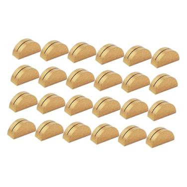 Imagem de Fenteer 24 peças porta-cartões de mesa porta-cartões de visita decorações de madeira display design semicircular clipes de menu para loja de varejo