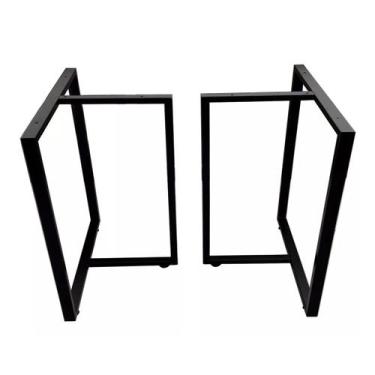 Imagem de Pé De Mesa Industrial Ferro 75 X 60 Par Eletrostática - INOX LAURINDOS