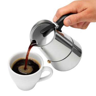 Imagem de Cafeteira Italiana Inox 300ml Design Premium, Alça Antitérmica, Prepara Café Espresso 6 xícaras Aromático com Facilidade e Estilo Cafeteira
