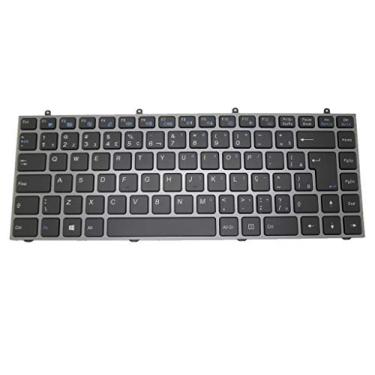 Imagem de Teclado de notebook para CLEVO W230SD W230SS W230ST MP-13C28PAJ430 brasileiro BR moldura cinza e retroiluminado