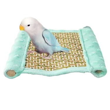 Imagem de Tapete de resfriamento para pássaros, poleiro, pássaro, plataforma reversível, brinquedo de poleiro confortável para papagaio, periquito, calopsita, cacatua cinza africana, pombinho, conure (verde