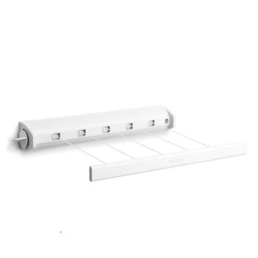 Imagem de Varal Retrátil de Roupas para Parede em Aço Inox 22m Brabantia Branco