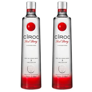 Imagem de KIT 02 VODKA FRANCESA CIROC PREMIUM RED BERRY 750ML