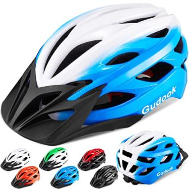 Imagem de Gudook Capacetes de bicicleta para homens – Capacete de bicicleta feminino adulto – Capacete de ciclismo leve e ajustável com viseira removível para ciclistas de estrada de montanha