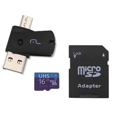Imagem de Pen Drive USB KIT 4 em 1 16GB Micro SD/OTG - Multilaser