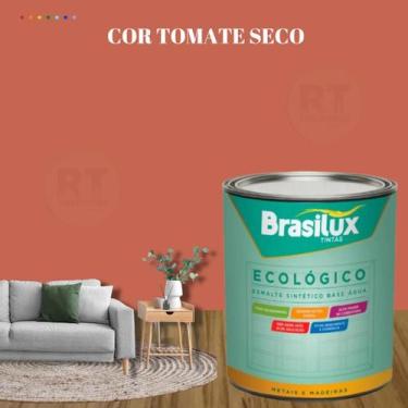 Imagem de Esmalte Sintético Brasilux Base Água Ecologico Cor Vermelho 800ML Bril