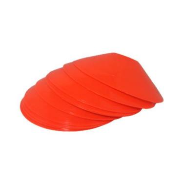 Imagem de Kit 10 Cone Prato Disco Esportivo P/ Treino Funcional-laranj - MBfit