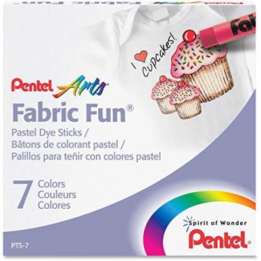 Imagem de Giz Pastel Seco para Tecido, Pentel, PTS-7, 7 Cores
